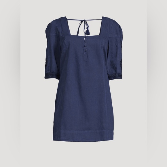 Free People Bali Hazel Hearts Mini Dress in Indigo Combo - Picture 5 of 5
